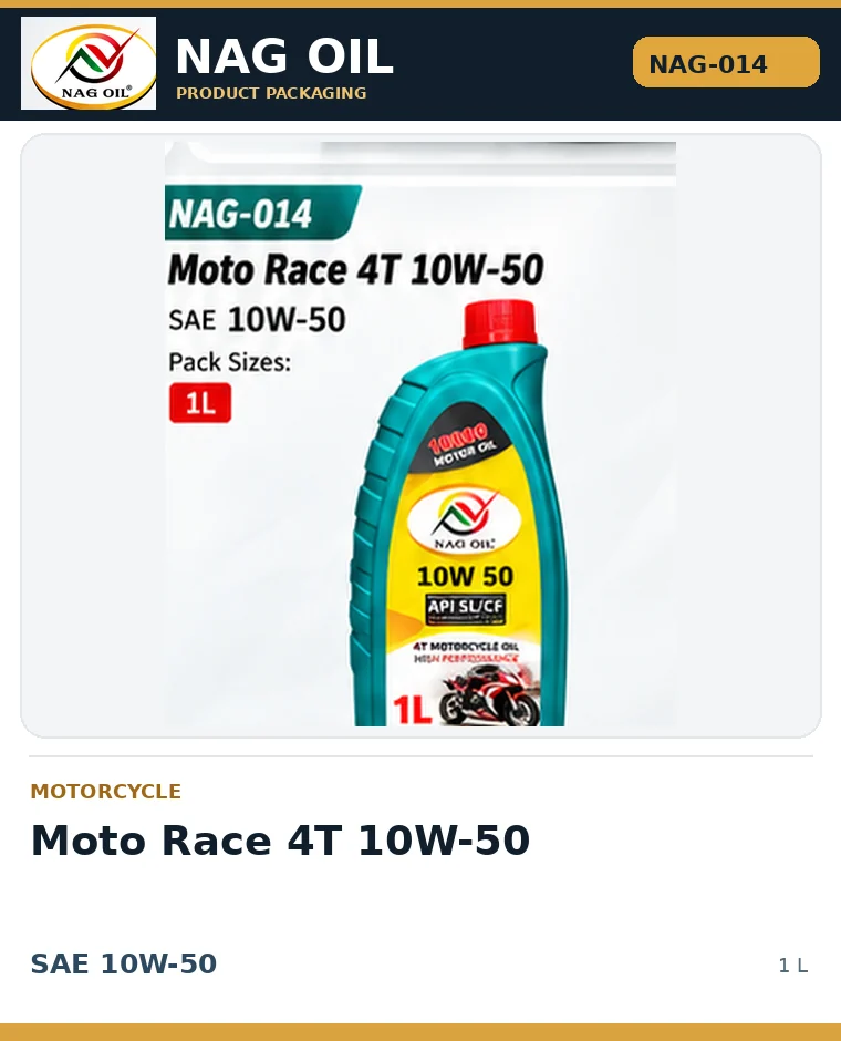 NAG OIL Moto Race 4T 10W-50, SAE 10W-50, packaging artwork