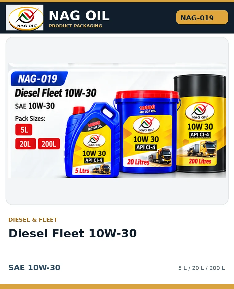 NAG OIL Diesel Fleet 10W-30, SAE 10W-30, packaging artwork