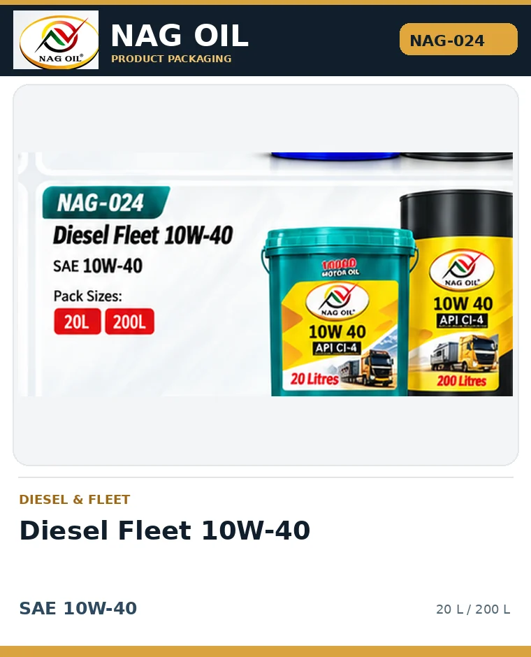 NAG OIL Diesel Fleet 10W-40, SAE 10W-40, packaging artwork