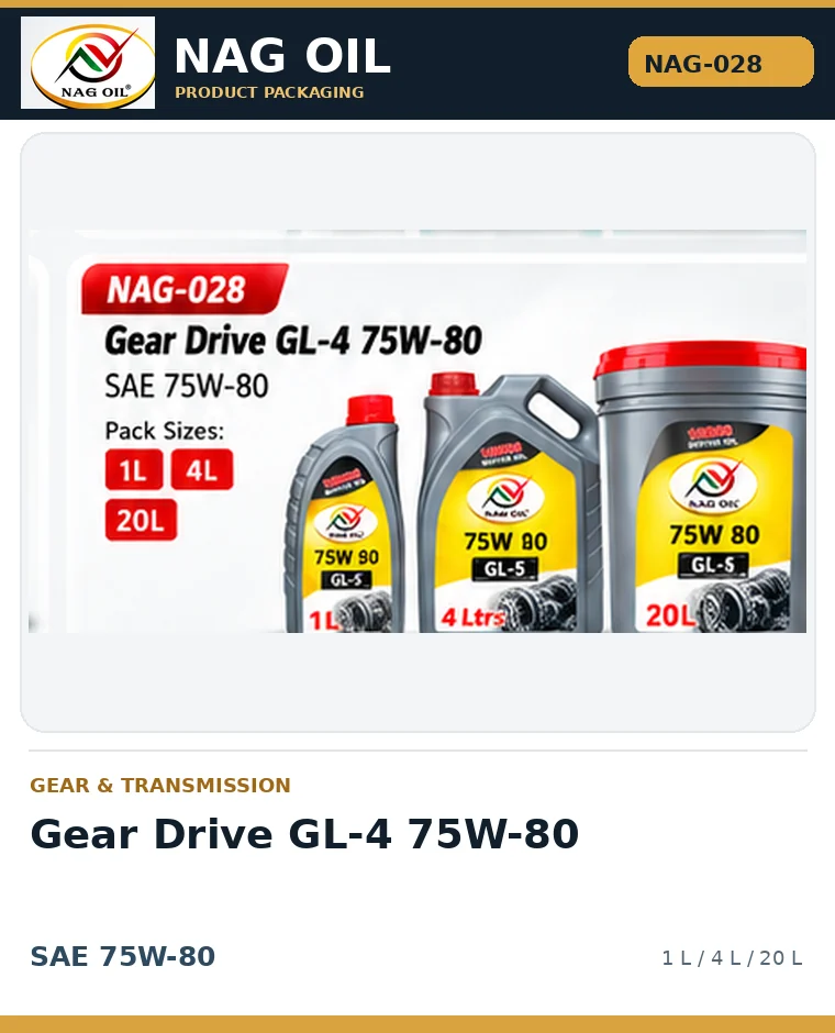 NAG OIL Gear Drive GL-4 75W-80, SAE 75W-80, packaging artwork