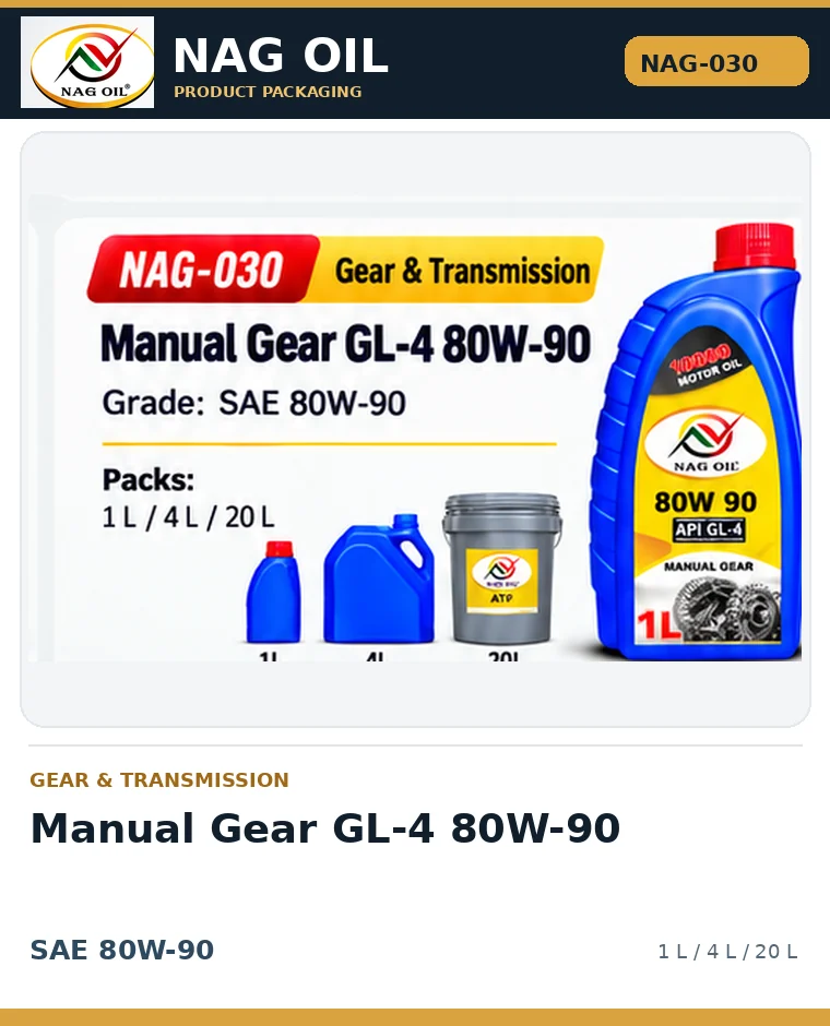 NAG OIL Manual Gear GL-4 80W-90, SAE 80W-90, packaging artwork