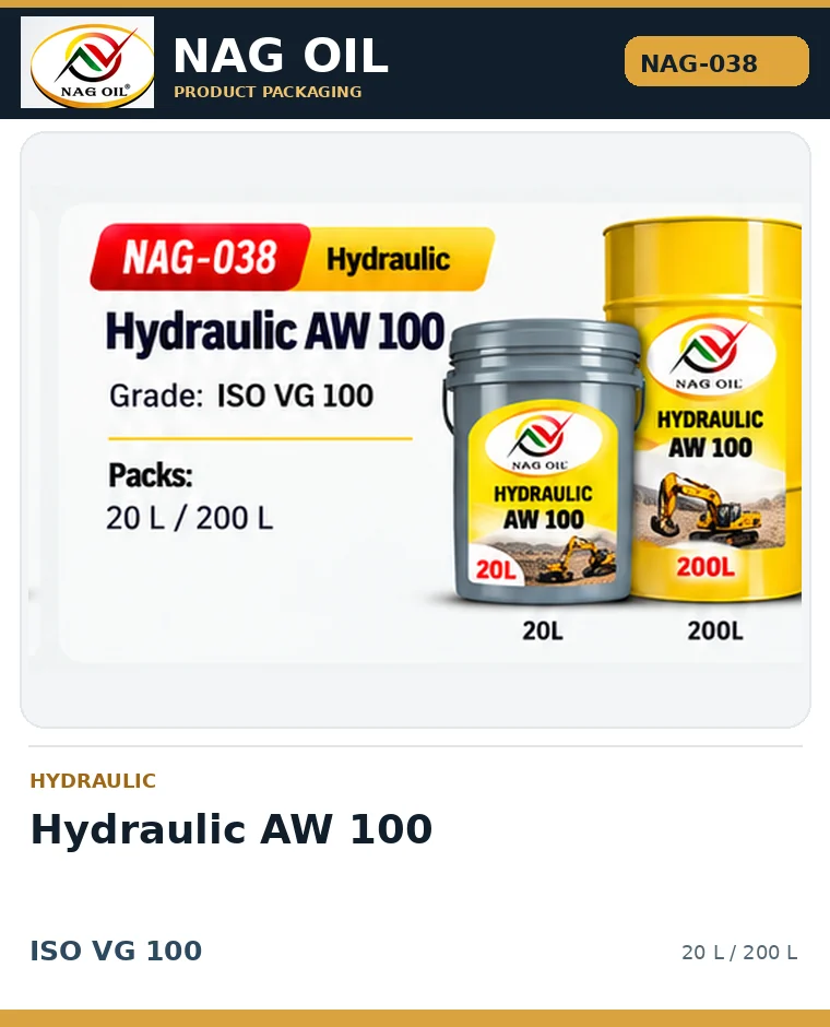 NAG OIL Hydraulic AW 100, ISO VG 100, packaging artwork