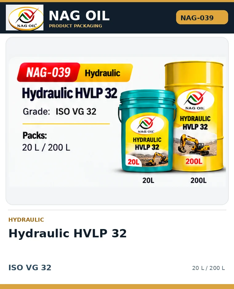NAG OIL Hydraulic HVLP 32, ISO VG 32, packaging artwork