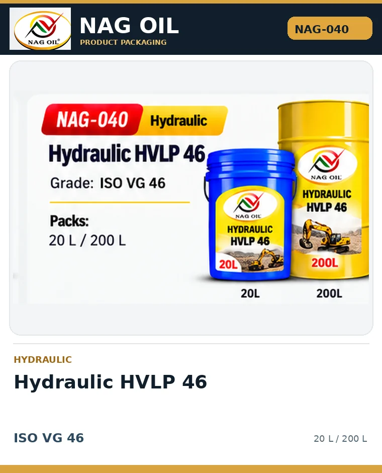 NAG OIL Hydraulic HVLP 46, ISO VG 46, packaging artwork
