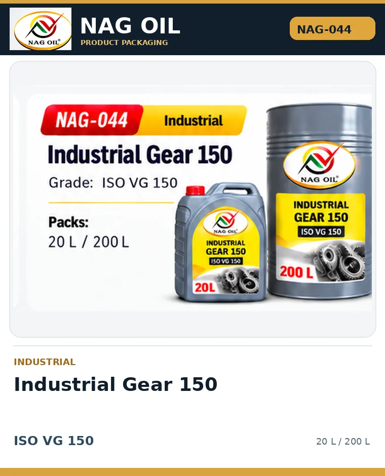 NAG OIL Industrial Gear 150, ISO VG 150, packaging artwork