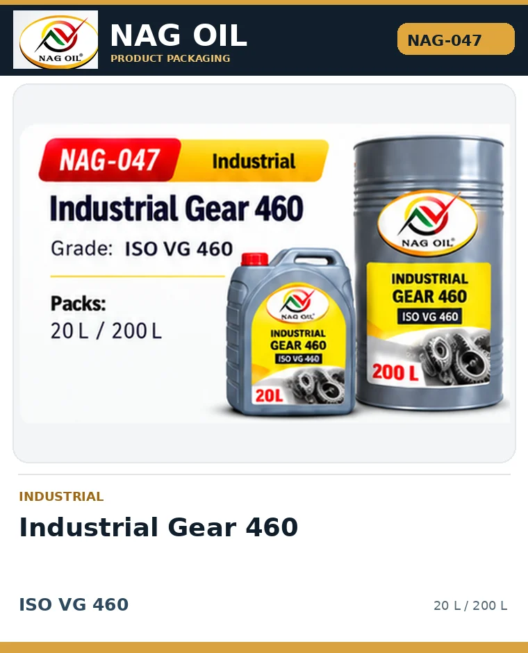 NAG OIL Industrial Gear 460, ISO VG 460, packaging artwork