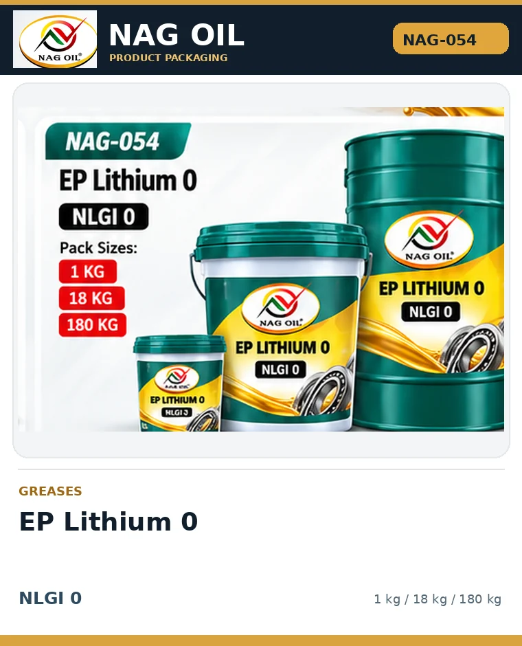 NAG OIL EP Lithium 0, NLGI 0, packaging artwork