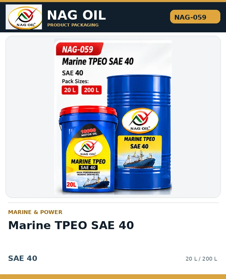 NAG OIL Marine TPEO SAE 40, SAE 40, packaging artwork