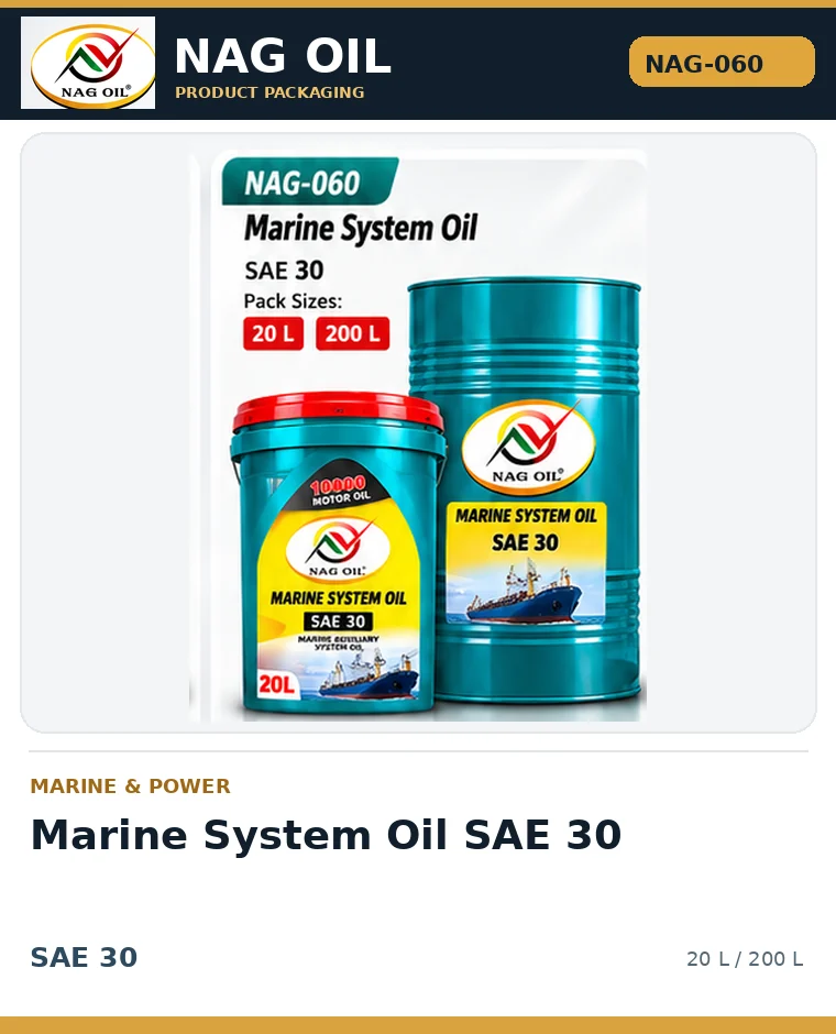 NAG OIL Marine System Oil SAE 30, SAE 30, packaging artwork